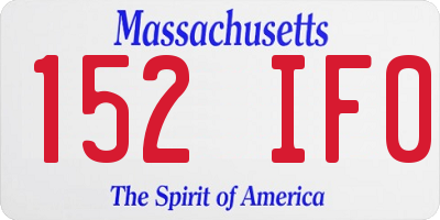 MA license plate 152IF0