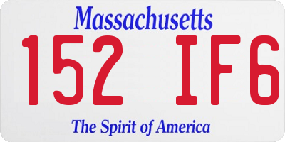 MA license plate 152IF6
