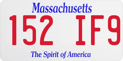 MA license plate 152IF9