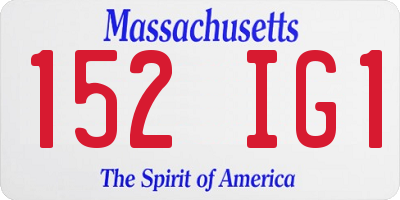 MA license plate 152IG1