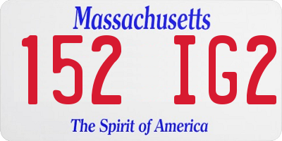 MA license plate 152IG2