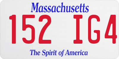 MA license plate 152IG4