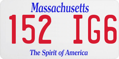 MA license plate 152IG6