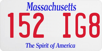 MA license plate 152IG8