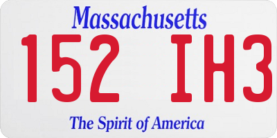 MA license plate 152IH3