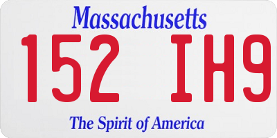 MA license plate 152IH9