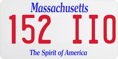 MA license plate 152II0