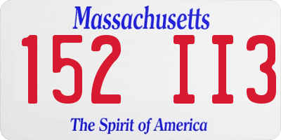 MA license plate 152II3