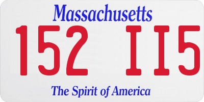 MA license plate 152II5
