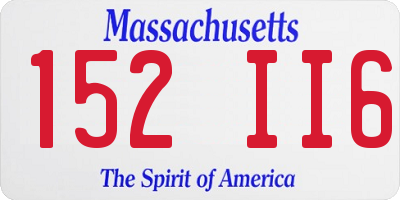 MA license plate 152II6