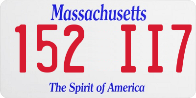MA license plate 152II7