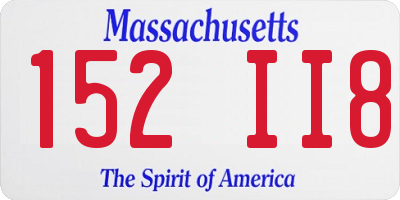 MA license plate 152II8