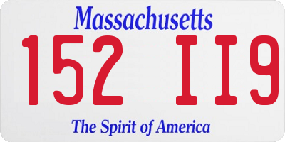 MA license plate 152II9