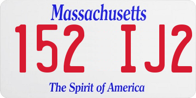 MA license plate 152IJ2
