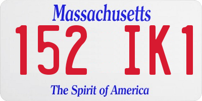 MA license plate 152IK1