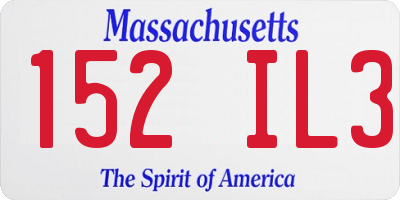 MA license plate 152IL3