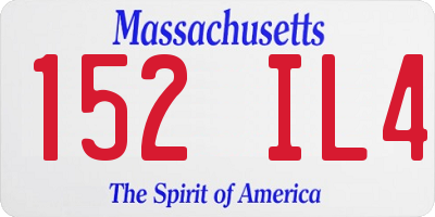 MA license plate 152IL4