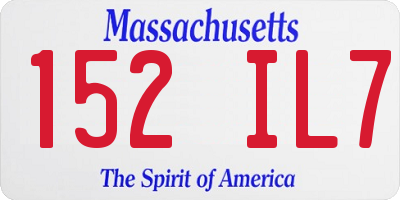 MA license plate 152IL7