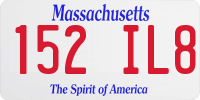 MA license plate 152IL8