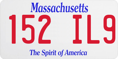 MA license plate 152IL9