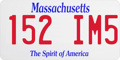 MA license plate 152IM5