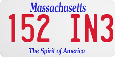 MA license plate 152IN3