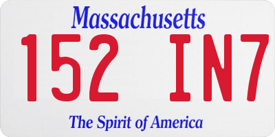 MA license plate 152IN7