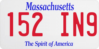 MA license plate 152IN9