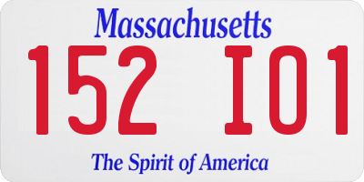 MA license plate 152IO1