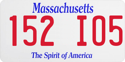 MA license plate 152IO5