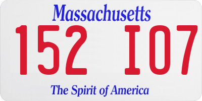 MA license plate 152IO7