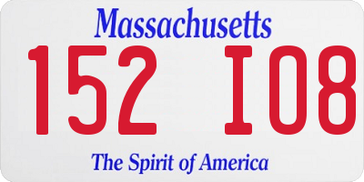 MA license plate 152IO8