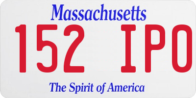 MA license plate 152IP0