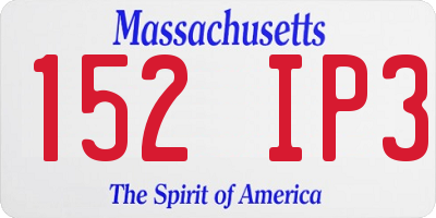 MA license plate 152IP3