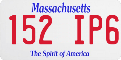 MA license plate 152IP6