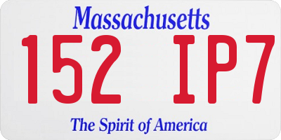 MA license plate 152IP7