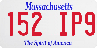 MA license plate 152IP9