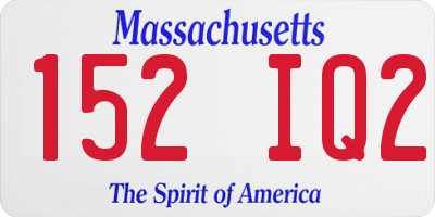 MA license plate 152IQ2