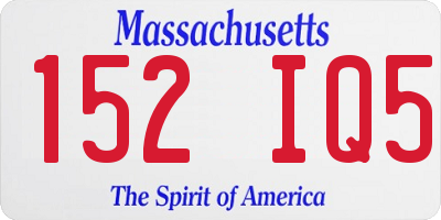 MA license plate 152IQ5