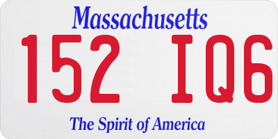 MA license plate 152IQ6