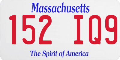MA license plate 152IQ9