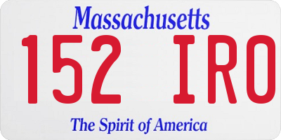MA license plate 152IR0