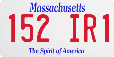 MA license plate 152IR1