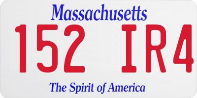 MA license plate 152IR4