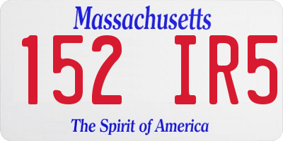 MA license plate 152IR5