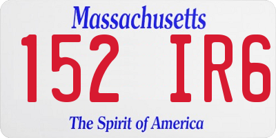 MA license plate 152IR6