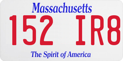 MA license plate 152IR8