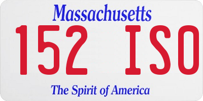 MA license plate 152IS0