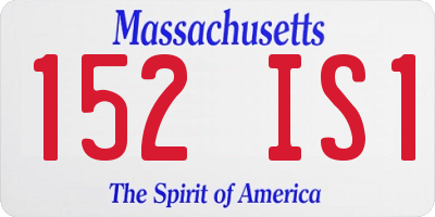 MA license plate 152IS1