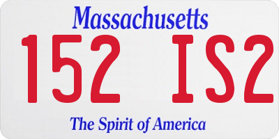 MA license plate 152IS2